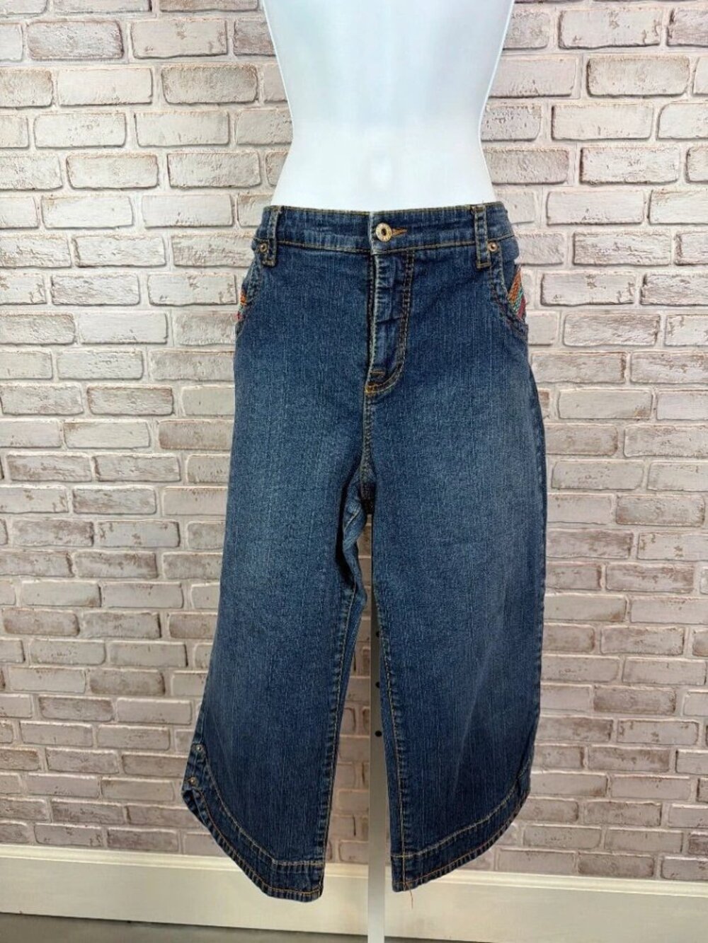 Baby Phat Denim Multi Capris Size 18
